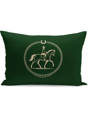 Bertille Home Klasik At Serisi Çift Tarafı Dijital Baskılı Kırlent Kılıfı (Horse)