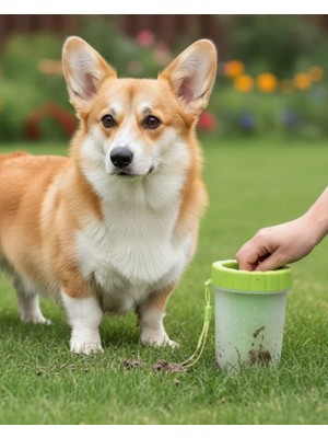 A-Luxe Silikon Kıllı Köpek Pati Temizleme Kabı Orta Büyük Irklar Için Taşınabilir