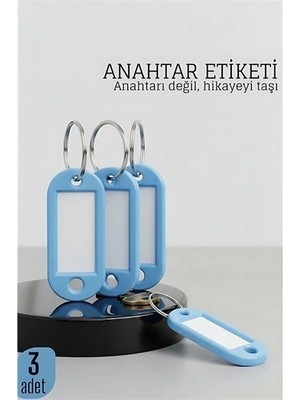 TeknoKapsül Etiketli 3'lü Anahtarlık Halkası – Isim Yazılabilir, Metal Halka ile Şık Tasarım 72242