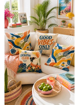 Bertille Home Pop Art Serisi Çift Tarafı Dijital Baskılı  4'lü Kırlent Kılıfı Seti