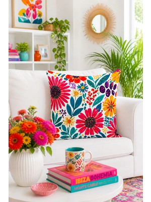 Bertille Home Pop Art Serisi Çift Tarafı Dijital Baskılı Kırlent Kılıfı