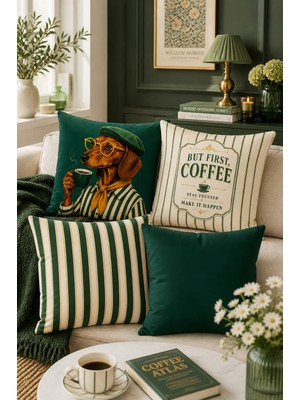 Bertille Home Pop Art Serisi Çift Tarafı Dijital Baskılı  4'lü Kırlent Kılıfı Seti