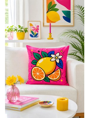 Bertille Home Pop Art Serisi Çift Tarafı Dijital Baskılı Kırlent Kılıfı