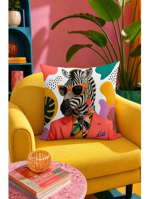 Bertille Home Pop Art Serisi Çift Tarafı Dijital Baskılı Kırlent Kılıfı