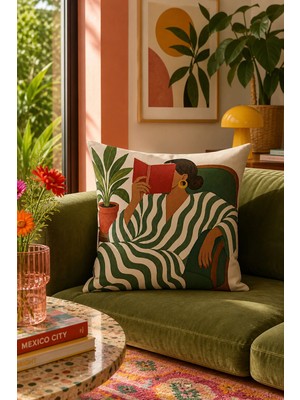 Bertille Home Pop Art Serisi Çift Tarafı Dijital Baskılı Kırlent Kılıfı