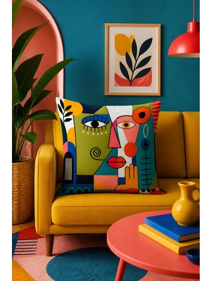 Bertille Home Pop Art Serisi Çift Tarafı Dijital Baskılı Kırlent Kılıfı