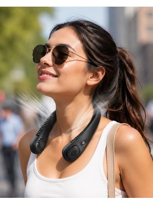A-Luxe 5 Modlu 4 Fanlı Uzun Şarj Süreli Boyun Askılı Taşınabilir Fan