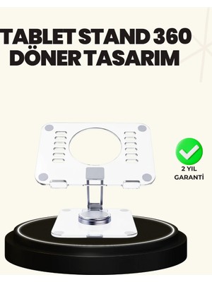 A-Luxe Ayarlanabilir Şeffaf Tablet Standı Kaymaz Silikon Tabanlı
