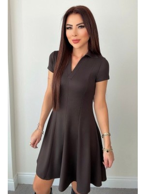 Eycawear Kadın Kısa Kollu V Yakalı Kısa Modal Elbise