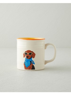 English Home Sunny Dog Seramik Kupa 345 ml Renkli 1 Parça Eğlenceli Tasarım