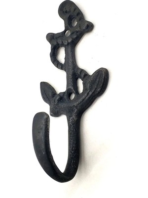TeknoKapsül Antika Tarz Dekoratif Pirinç Halatlı, Çapa, Denizci, Gemici Askı - 95X42MM, Oksit