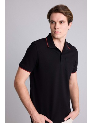 DeFacto %100 Pamuk Regular Fit Pike Kısa Kollu Polo Siyah Tişört H4725AX26SM
