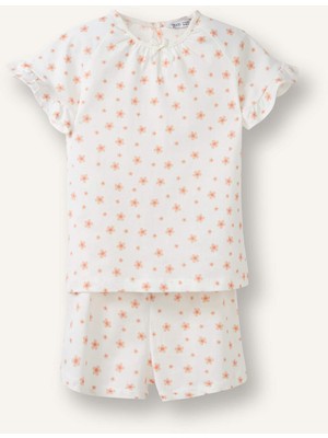 DeFacto %100 Pamuk Fitilli 2'li Ekru Pijama Takımı Kız Bebek H5505A526SM
