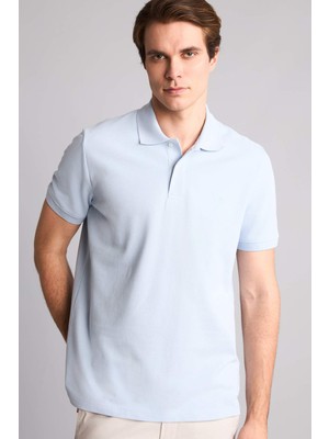 DeFacto %100 Pamuk Regular Fit Pike Kısa Kollu Polo Açık Mavi Tişört H9391AX26SM