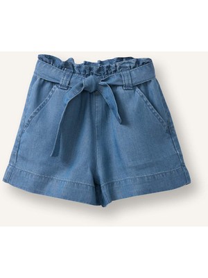 DeFacto Paperbag Jean Mavi Şort Kız Bebek G9013A526HS