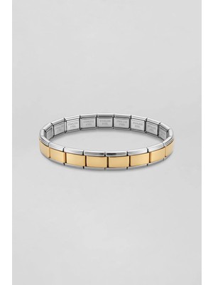 Abluka Online Unisex Italyan Stil Esnek Çelik Bileklik Gold