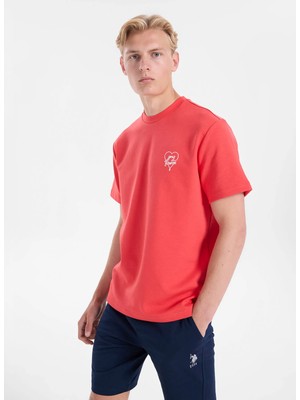 gmg firenze Gmg Fırenze Turuncu Erkek Regular Fit Yazı Baskılı T-Shirt GU26MSS03025