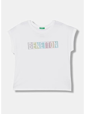 United Colors Of Benetton Beyaz Kız Çocuk Baskılı T-Shirt 3I1XC10TT