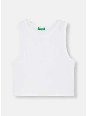 United Colors Of Benetton Beyaz Kız Çocuk T-Shirt 3S2UCH025