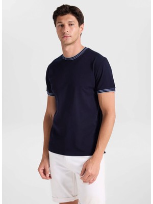 gmg firenze Gmg Fırenze Lacivert Erkek Slim Fit T-Shirt GU26MSS03009