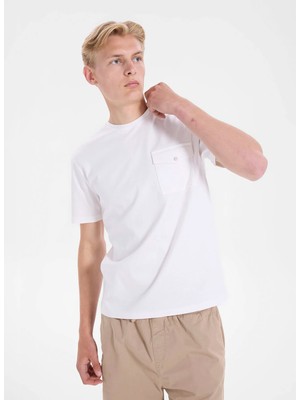 gmg firenze Gmg Fırenze Beyaz Erkek Regular Fit T-Shirt GU26MSS03020