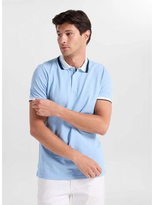 Altınyıldız Classics Mavi Erkek Slim Fit Polo T-Shirt ACE091262034