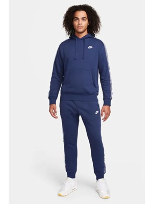 Nike Club Fleece Hoodie Track Suit Kapişonlu Pamuklu Erkek Eşofman Takımı Lacivert