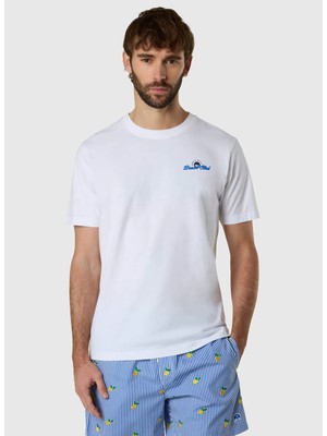 North Sails Beyaz Erkek Regular Fit Baskılı T-Shirt NS0000693162