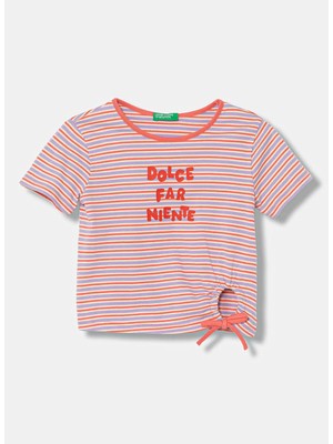 United Colors Of Benetton Çok Renkli Kız Çocuk Baskılı T-Shirt 3HTMC10TJ
