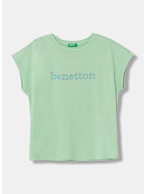 United Colors Of Benetton Yeşil Kız Çocuk Baskılı T-Shirt 3I1XC10TT