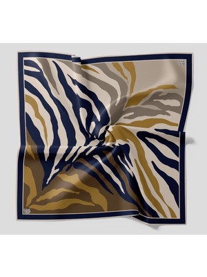 Lêvi D'or Levidor Kristal Eşarp Zebra Desen Lacivert