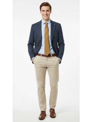 Presto Erkek Slim 6 Drop Örme Torba Cep Ceket Lacivert Premium Kumaş Yeni Sezon 1639-002