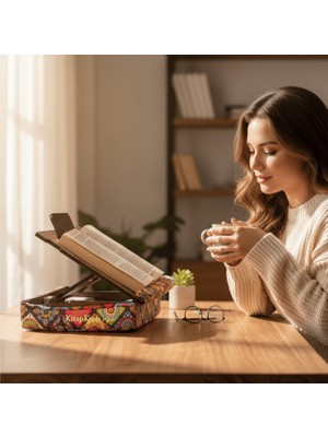 Vigo Wood Renkli Minderli Eğim Ayarlanabilir Mousepadli Laptop Standı-LS054