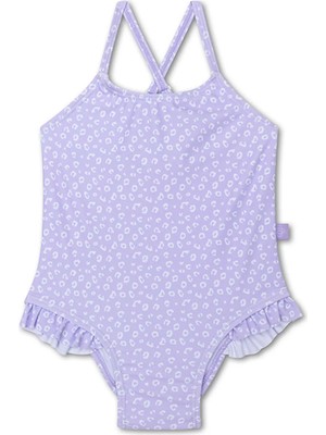 Swim Essentials Lila Kız Çocuk Desenli Mayo 2023SE622-LEOPAR J Uv Korumalı Mayo