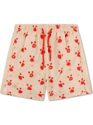 Swim Essentials Pembe Erkek Çocuk Desenli Şort 2024SE15013-OH Crab Yüzme Şortu