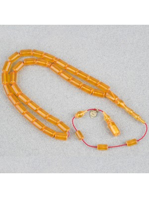 Lapisdo Ateş Kehribar Eski Oyun Zar Obje Patinli Kapsül Kesim 6X10.5MM Tesbih