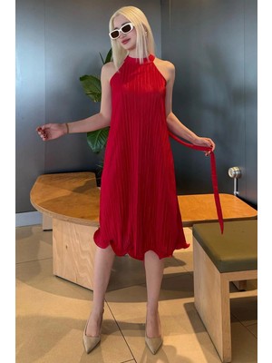 Madmext Kırmızı Halter Yaka Kadın Elbise MG2351
