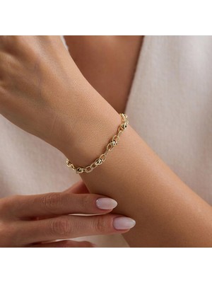 Sembol Gold 14 Ayar Dorika Halkalı Altın Bileklik 2,20 Gram 19 cm
