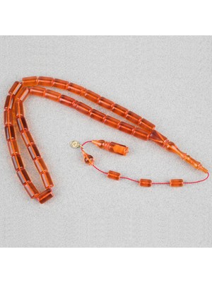 Lapisdo Ateş Kehribar Eski Heykel Objeden Kapsül Kesim 7X12MM Tesbih