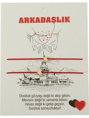Nuveden Kalp Arkadaşlık Ip Bileklik 2 Adet