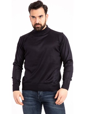 Nacar Store Erkek Ince Yün Yarım Boğazlı Triko Kazak