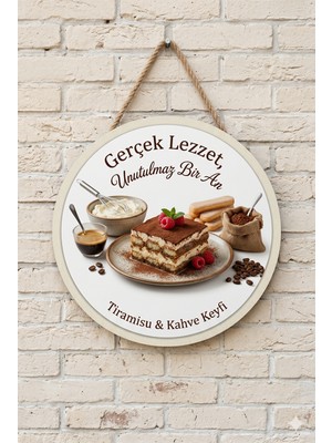 Mayeka Tiramisu Temalı Pastaneler Tatlıcılar Restoranlar Için Ahşap Duvar Kapı Dekoratif Süs Tablo