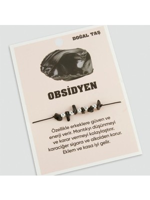 Teknoparkx Obsidyen Doğaltaşlı Ip Bileklik Tknprk-Tkaks3