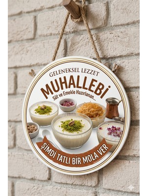 Mayeka Muhallebi Temalı Pastaneler Tatlıcılar Restoranlar Için Ahşap Duvar Kapı Dekoratif Süs Tablo