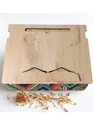 Vigo Wood Renkli Minderli Kitap Okuma Standı Meşe-MKOS42N