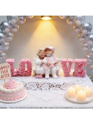 Yoyomold YY6308 Love Yazılı Yaşlı Çift Biblo Mum Silikon Kalıp