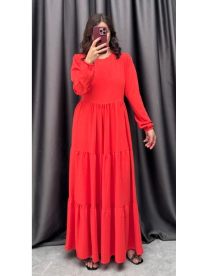 Nisum Moda Ayrobin Katlı Elbise