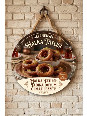 Mayeka Halka Tatlısı Temalı Pastaneler Tatlıcılar Restoranlar Için Ahşap Duvar Kapı Dekoratif Süs Tablo