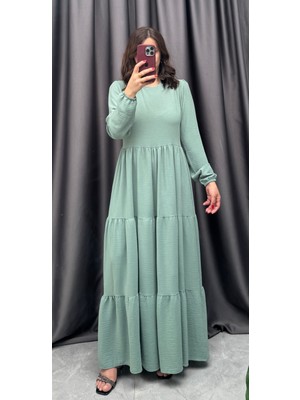Nisum Moda Ayrobin Katlı Elbise