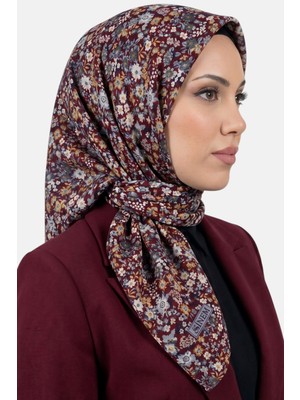 Hadiora Kadın Bordo Çiçek Desenli Dikişli Yazma